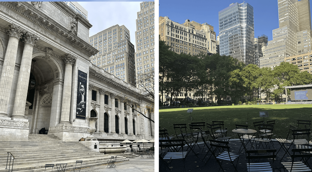 Bryant Park y la Biblioteca Pública de Nueva York